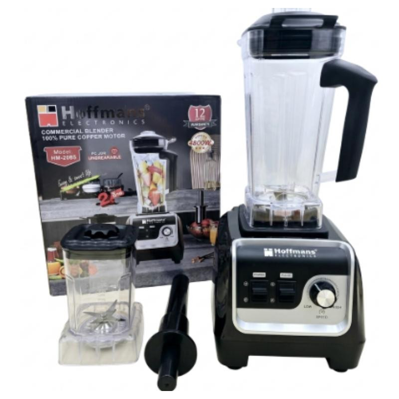 Hoffmans Commercial Blender 2 in 1 2.2L 4800W, Unbreakable Plastic Jar, HM2085