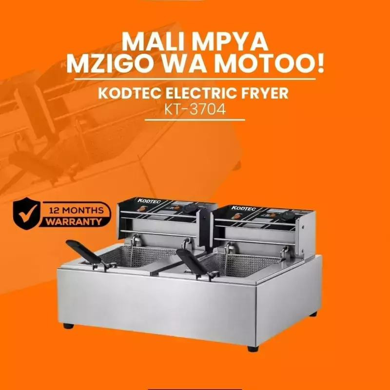 Kodtec Double Fryer – Dual Tank Deep Fryer System, High Power Heating Performance, Large Capacity Oil Frying, Fast Heat Technology, Heavy Duty Kitchen Appliance for Efficient Cooking KT-3704