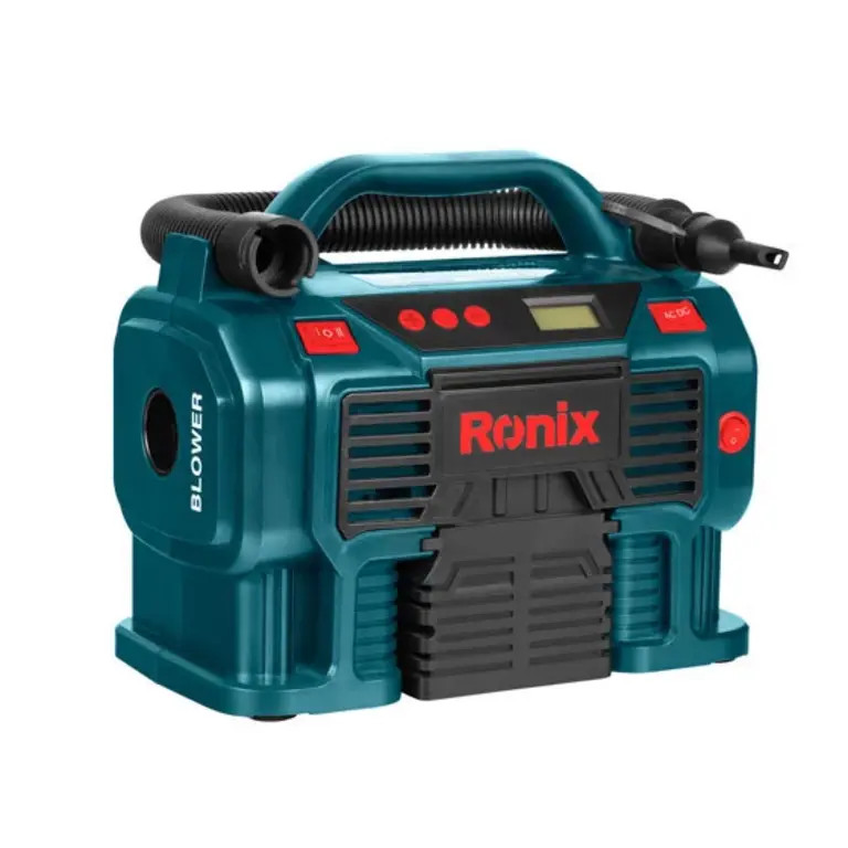 Ronix Mini Digital Compressor 160 PSI/11Bar (AC/DC) 220-240V/12V Portable Tire Inflator Pump with LED Light, Digital Pressure Gauge, Auto Shut-Off, Air Hose, Adapters for Cars, Bikes, Sports Balls, Air Beds, Compact Lightweight for Travel, Outdoor RH-4261