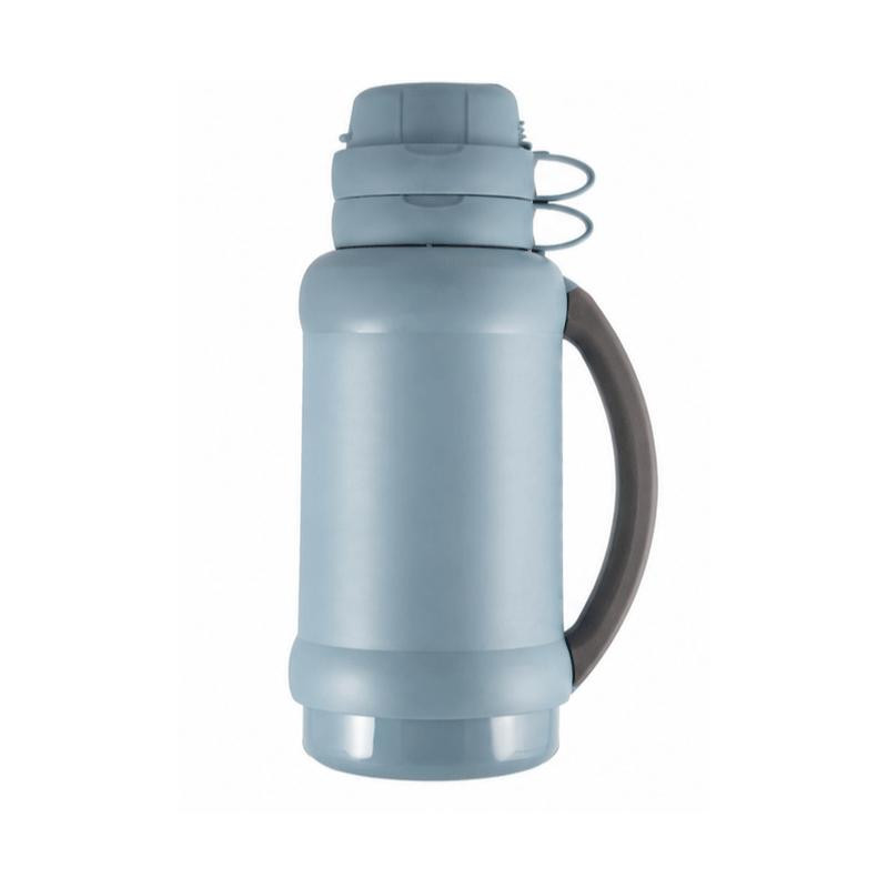 Thermos Flask Traditional  1000Ml Blue Heavy Premier Glass Vacuum Insulated Flask 34-100BL