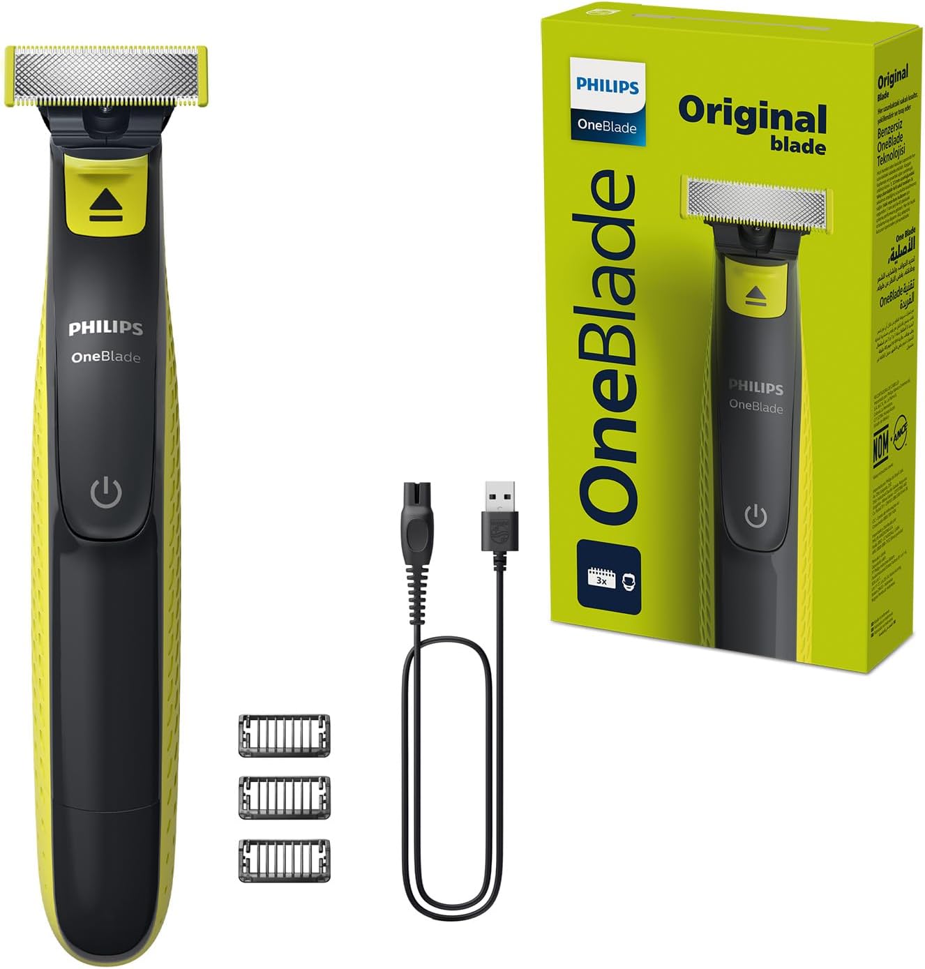Philips Mens Shaving Machine With Trimming Comb Attachments Wet and Dry Use Rechargeable Battery, Designed to Cut Hair in Both Directions - Model QP2724/10