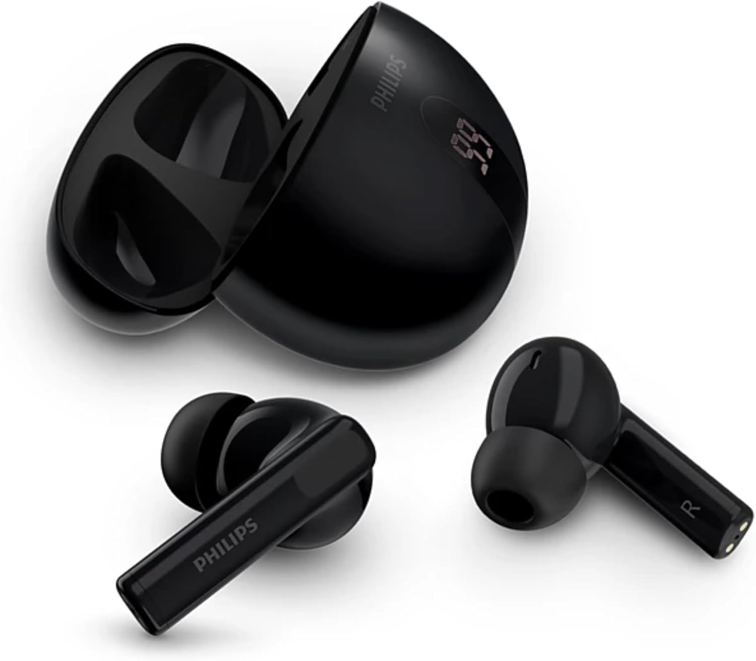 Philips TAT3559BK/97 True Wireless Earbuds – Active Noise Cancellation, Bluetooth 5.4, 10mm Drivers, 20H Playtime, AI Mic, IPX4 – Black