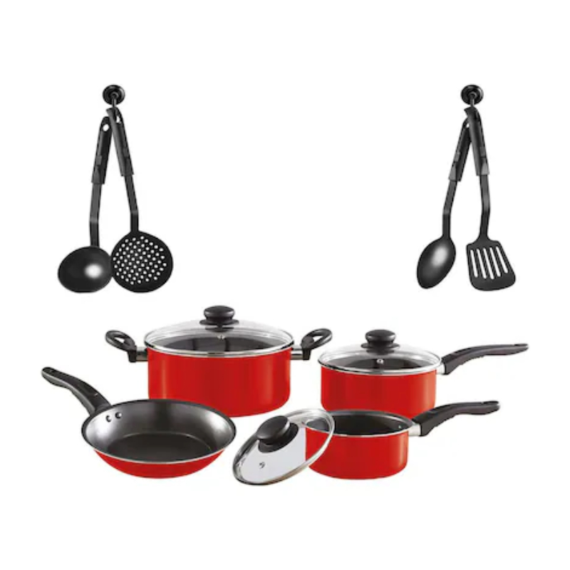 Pigeon 11-Piece Non-Stick Cookware Set – Saucepan, Dutch Oven, Fry Pan & Kitchen Tools