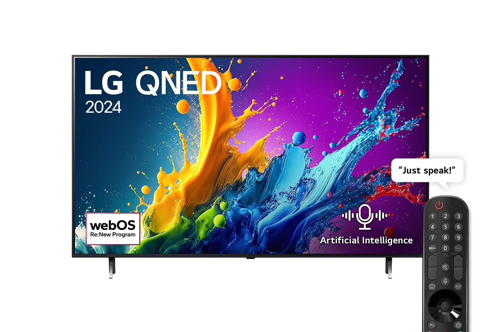 LG 55 Inch QNED AI QNED80 4K Smart TV AI Magic remote HDR10 webOS24 - 55QNED80