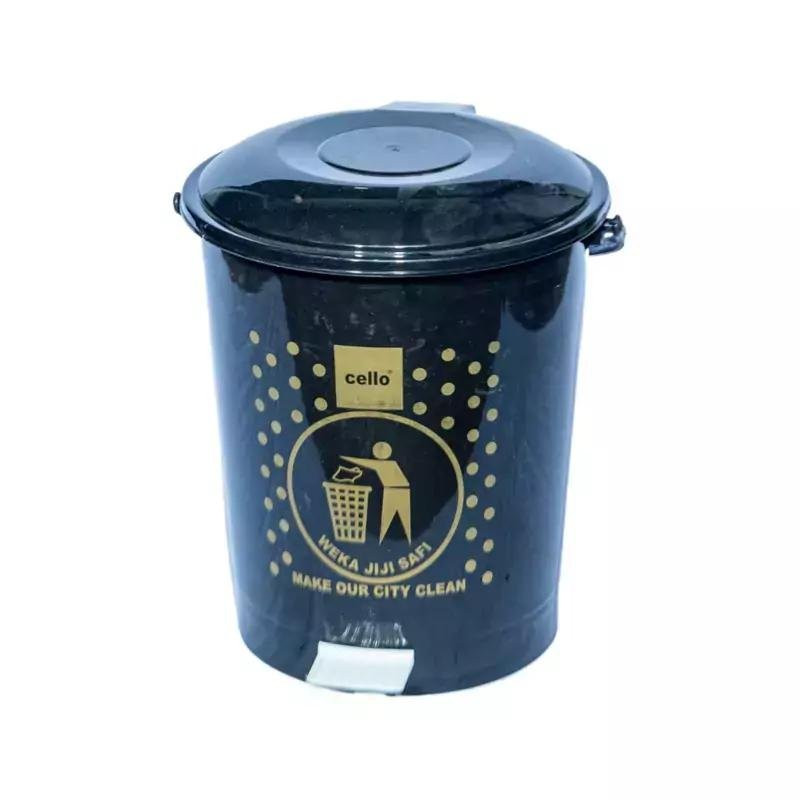 Cello 20L Plastic Pedal Dustbin with Printed Design – Hands-Free Waste Bin 380x410mm